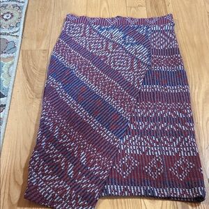 Maeve Anthropologie Red and Blue Textured Pencil Skirt size medium